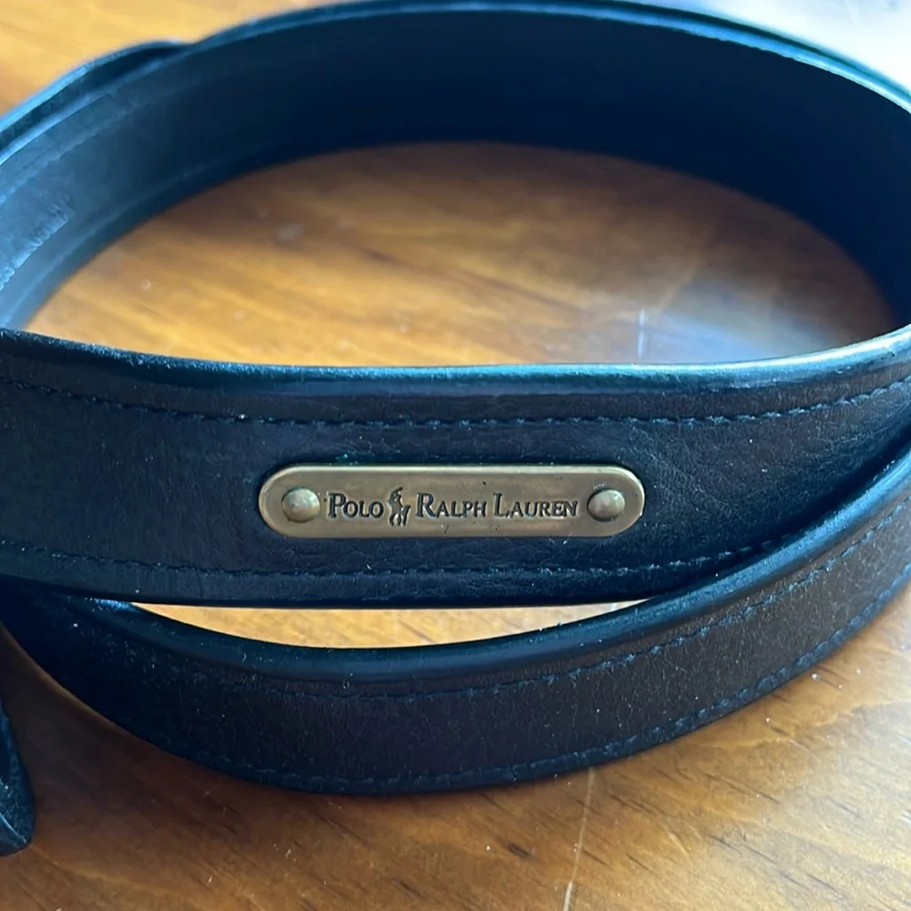 Polo Ralph Lauren Italian Black Leather Belt Sz 42